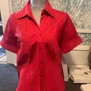 Women's Red Button-Up Shirt